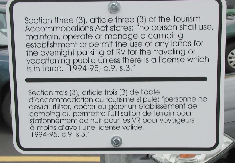 Wal-Mart Sign Quoting Nova Scotia Law